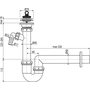 Сифон трубчатый d40 с нержавеющей решеткой d70 и подводкой AlcaPlast A810-DN40 №2