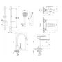 Набор смесителей для ванны и кухни (4 в 1) Imprese kit30093 №5