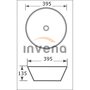 Раковина накладная круглая 40 см черно-белая INVENA DOKOS CE-19-041 №2