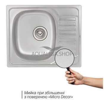 Кухонна мийка Qtap 5848 Micro Decor 0,8 мм QT5848MICDEC08