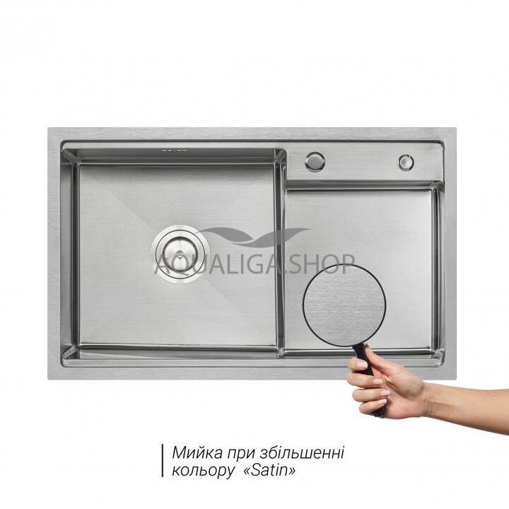 Кухонная мойка Qtap D7848-L Satin 3.0/1.2 мм QTD7848L3012