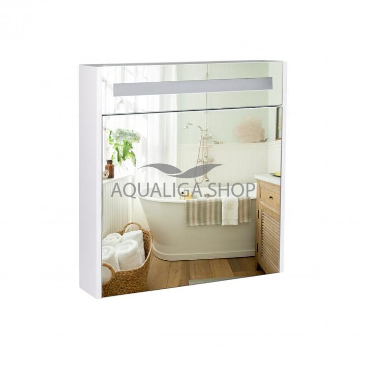 Зеркальный шкаф Qtap Robin 700х730х145 White с LED-подсветкой QT1377ZP7001W